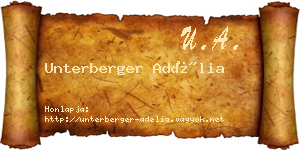 Unterberger Adélia névjegykártya